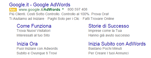 sitelink adwords