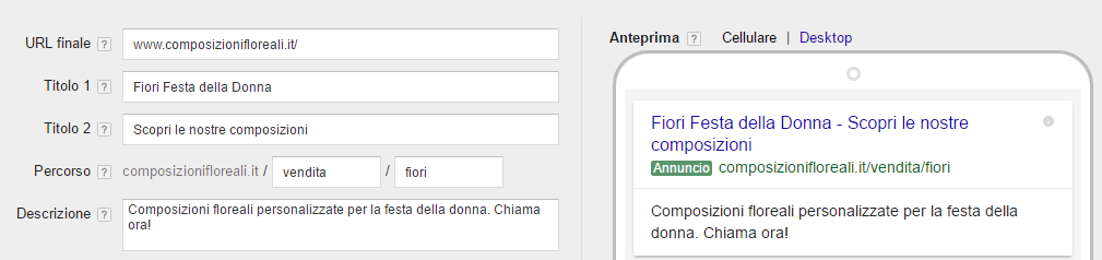 Campagne AdWords per fiorai